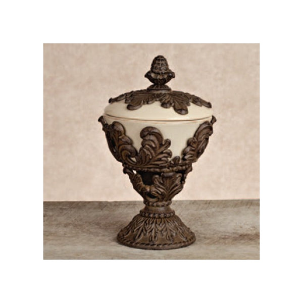 Pedestal Metal and Cream Nut Bowl