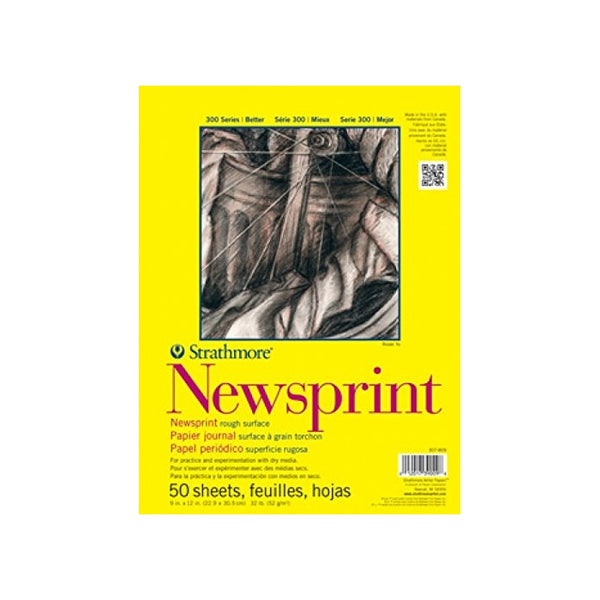 Strathmore 307-818 300 Series Newsprint Pad, 18"x24" Tape Bound, 50 Sheets