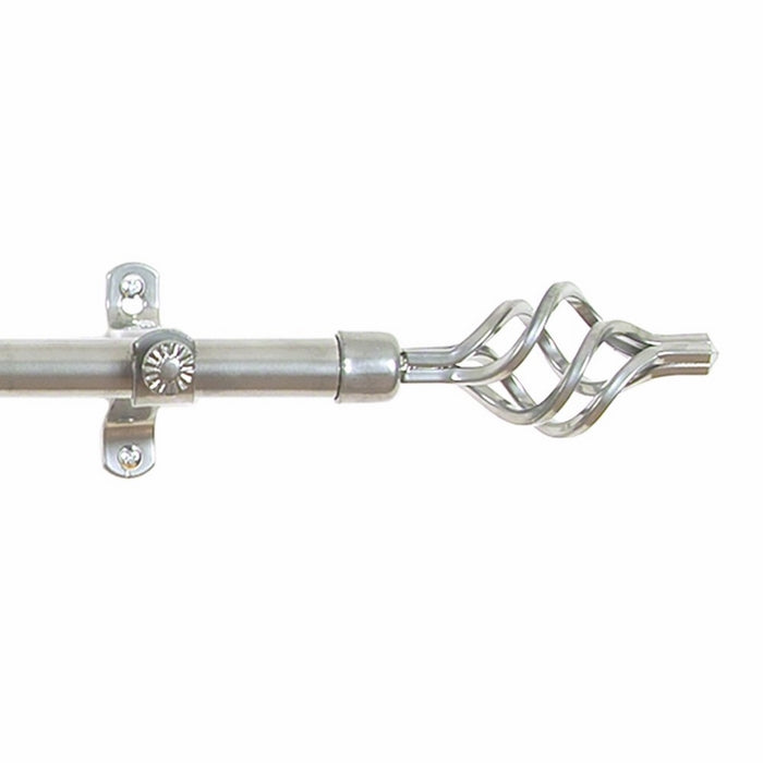 Achim Home Furnishings Metallo Lexus Curtain Rod and Finials, 28-Inch Extends to 48-Inch, Silver