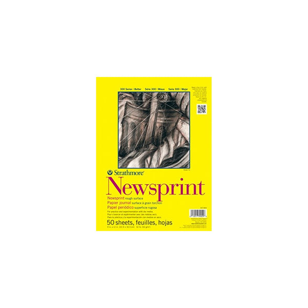 Strathmore 307-818 300 Series Newsprint Pad, 18"x24" Tape Bound, 50 Sheets