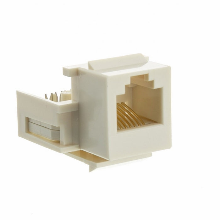 CableWholesale RJ11 / RJ12 Toolless Keystone Jack, White (331-120WH)