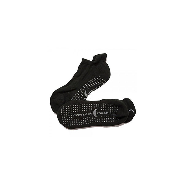 Crescent Moon Exersocks Non-Slip Grip Socks, Small, Black, 3 Piece