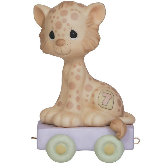 Precious Moments,Wishing You Grr-Eatness, Birthday Train Age 7, Bisque Porcelain Figurine, 142027