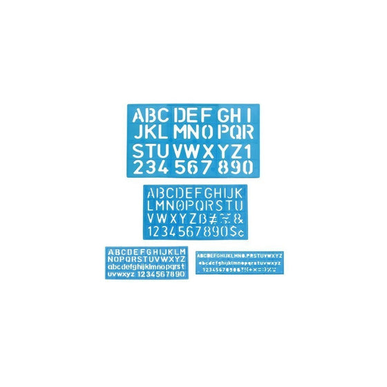 1 X Letter and Number Stencil Sets - Sizes 8, 10, 20, 30mm - Assorted Colors