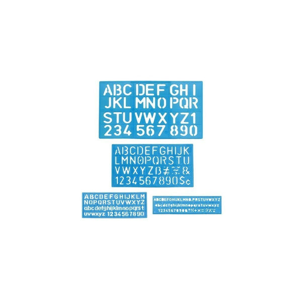 1 X Letter and Number Stencil Sets - Sizes 8, 10, 20, 30mm - Assorted Colors