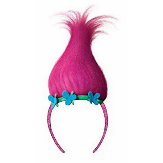 OS Fits Child, Magenta, Trolls Sugar Glitter Headband with Troll hair