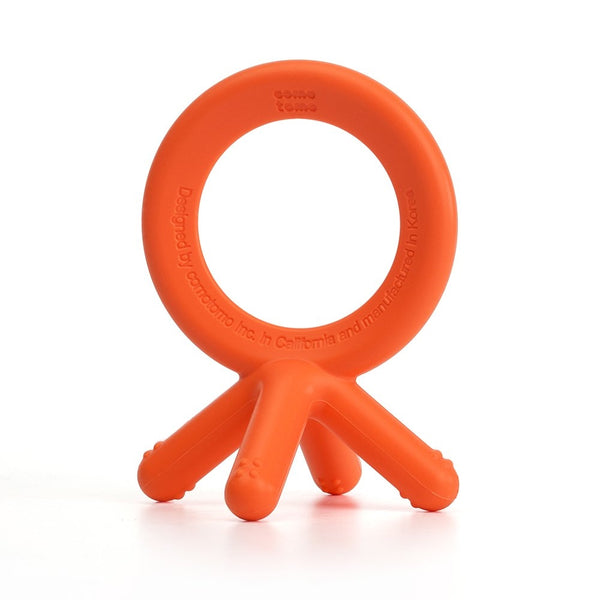 Comotomo Silicone Baby Teether, Orange