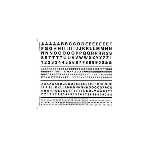 Woodland Scenics Dry Transfer Decals Railroad Gothic Letters Black