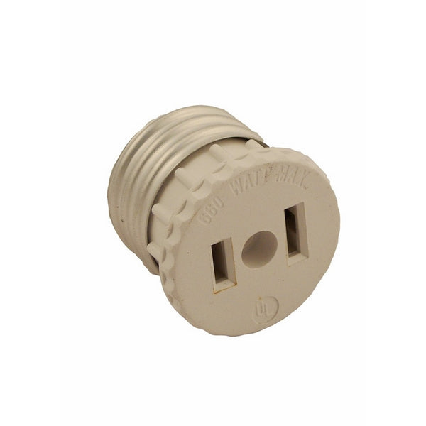 Leviton 125 15 Amp, 660 Watt, 125 Volt, 2-Pole, 2-Wire, Socket To Outlet Adapter