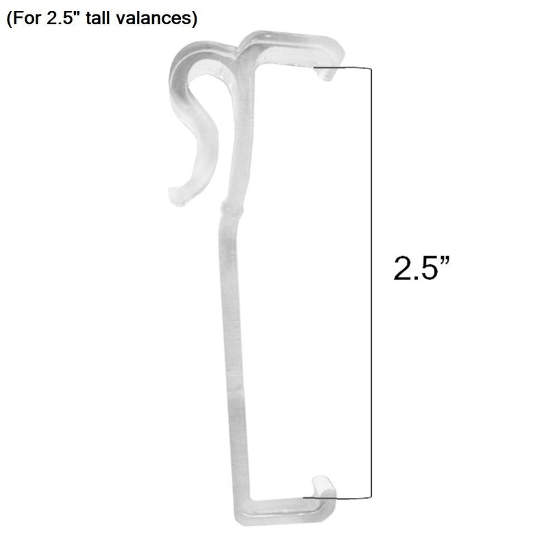2.5 inch Valance Clips for Horizontal Window Blinds Plastic, Package of 10