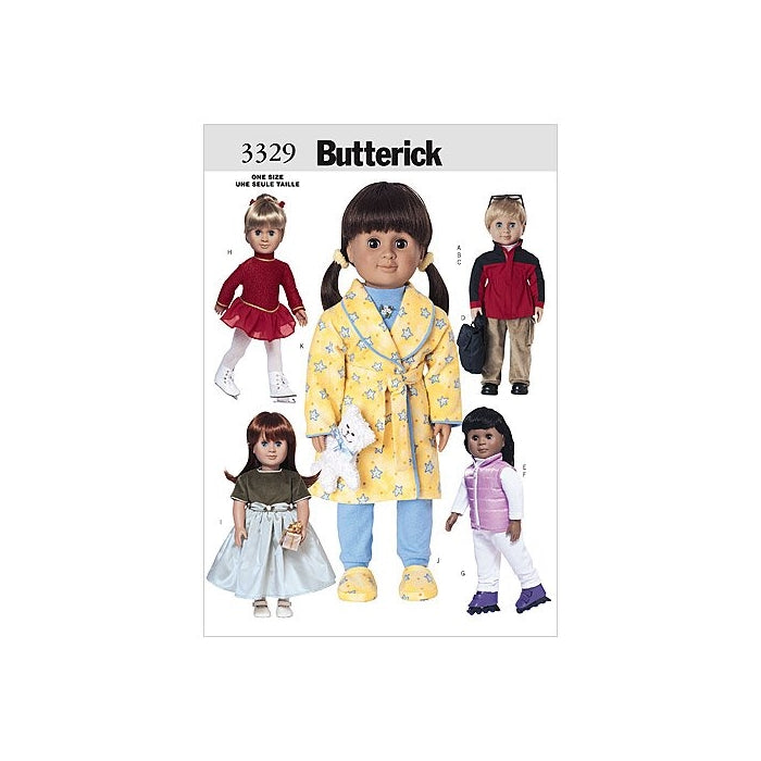 BUTTERICK PATTERNS B3329 18" (46cm) Doll Clothes, One Size Only