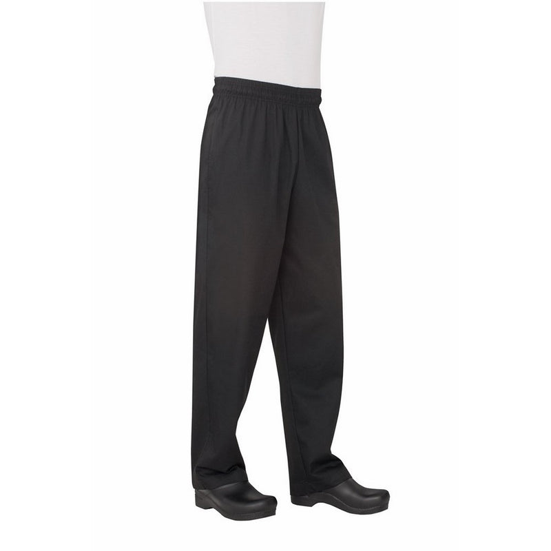 Chef Works Men's Essential Baggy Chef Pant, Black, Medium