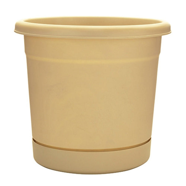 Southern Patio 14" Rolled Rim Resin Bowl, Oxford Tan