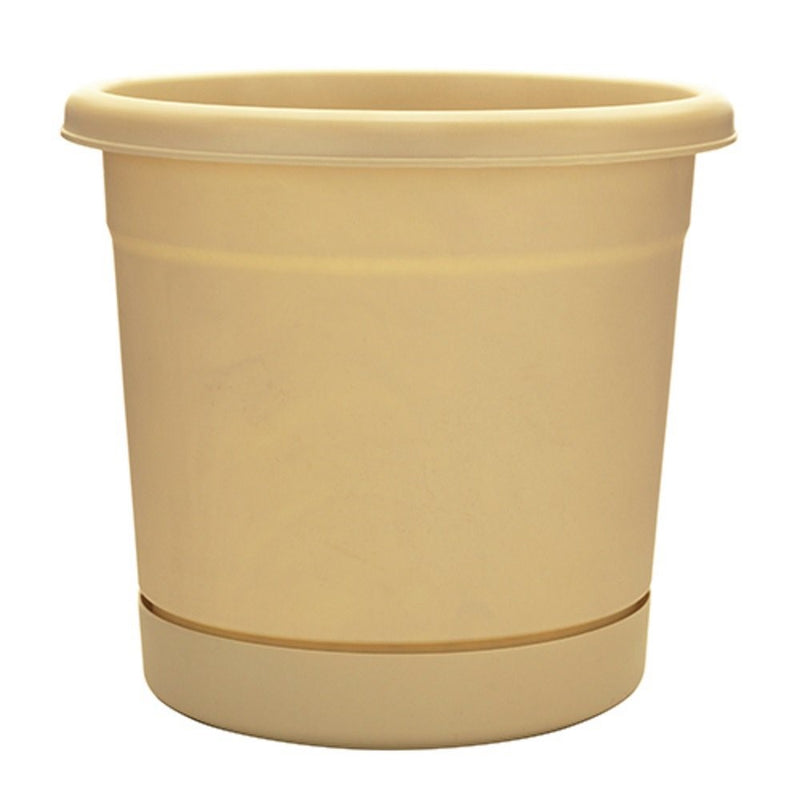 Southern Patio 14" Rolled Rim Resin Bowl, Oxford Tan