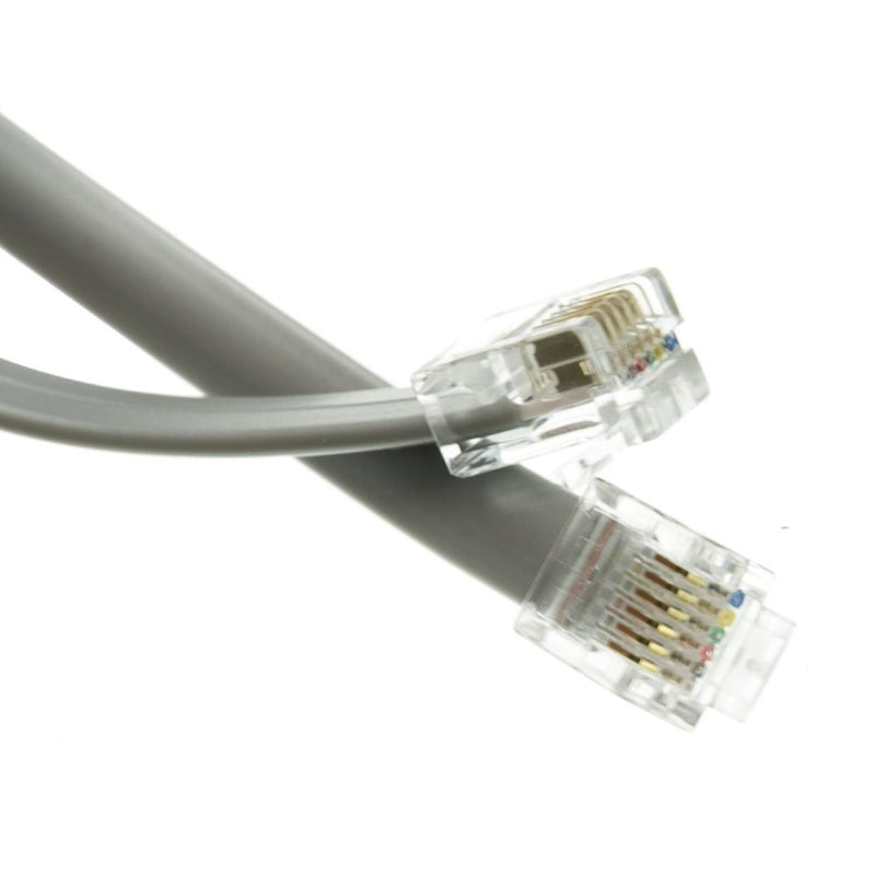 CableWholesale 7-Feet RJ12, 6P/6C Silver Satin Flat Cable (8102-66107)