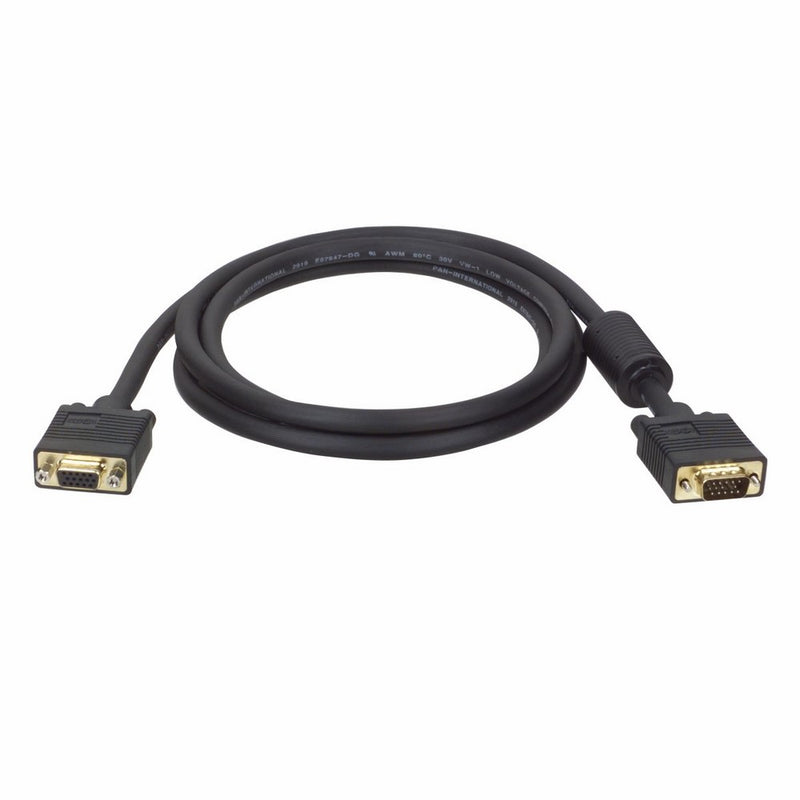 Tripp Lite VGA Monitor Extension Cable RGB Coax High Resolution M/F, 2048 x 1536 (1080p) HD15, 10ft 10' (P500-010)
