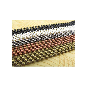 CleverDelights 5 Ball Chain Necklaces Mix Pack - Antique Copper, Antique Bronze, Shiny Silver, Gunmetal, Dark Black - 24 Inch - 2.4mm Ball - Adjustable Antiqued Vintage Style Necklaces Sample Pack - 24" Length