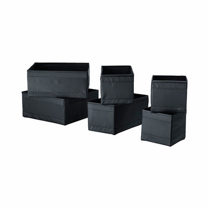 Ikea Drawer Storage Organizer Closet Box Bins Skubb (6 Pack) Black