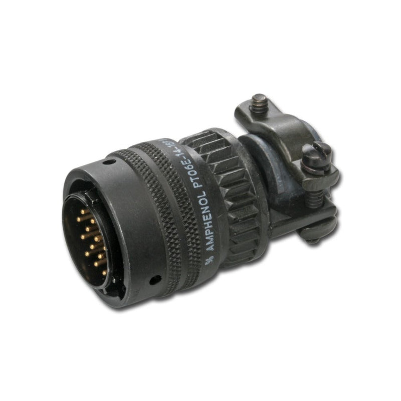 Amphenol Industrial PT06A-14-19S(SR) Circular Connector Socket, General Duty, Non-Environmental with Strain Relief, Bayonet Coupling, Solder Termination, Straight Plug, 14-19 Insert Arrangement, 14 Shell Size, 19 Contacts