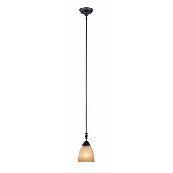 Designers Fountain 94030-ORB Apollo Collection 1-Light Mini-Pendant, Oil Rubbed Bronze Finish with Amber Sandstone Glass Shade