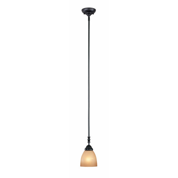 Designers Fountain 94030-ORB Apollo Collection 1-Light Mini-Pendant, Oil Rubbed Bronze Finish with Amber Sandstone Glass Shade