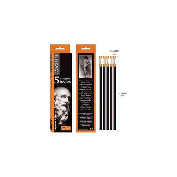 Nitram Academie Fusains Fine Art Charcoal HB box of 5