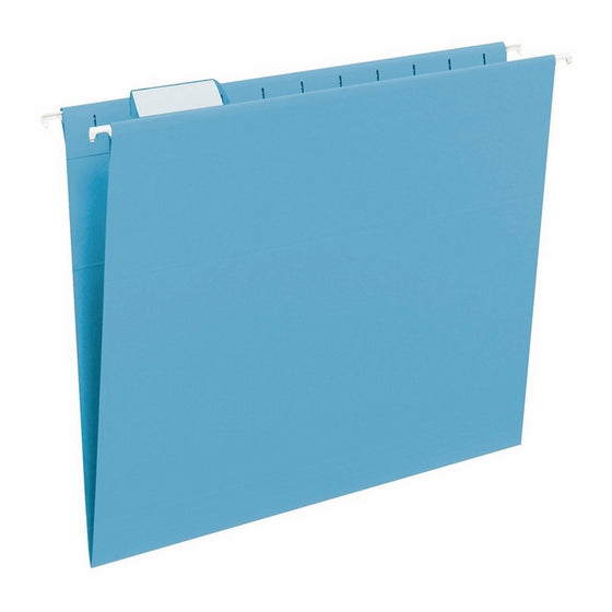 Smead Hanging File Folder, 1/5-Cut Adjustable Tab, Letter Size, Sky Blue, 25 per Box (64068)