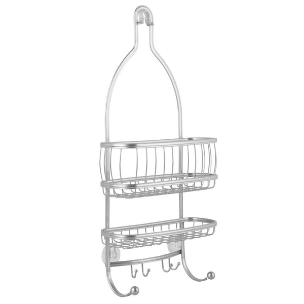 InterDesign York Lyra - Bathroom Shower Caddy Shelves - Silver - 10 x 4 x 22 inches