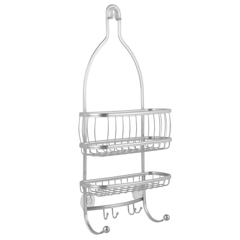 InterDesign York Lyra - Bathroom Shower Caddy Shelves - Silver - 10 x 4 x 22 inches