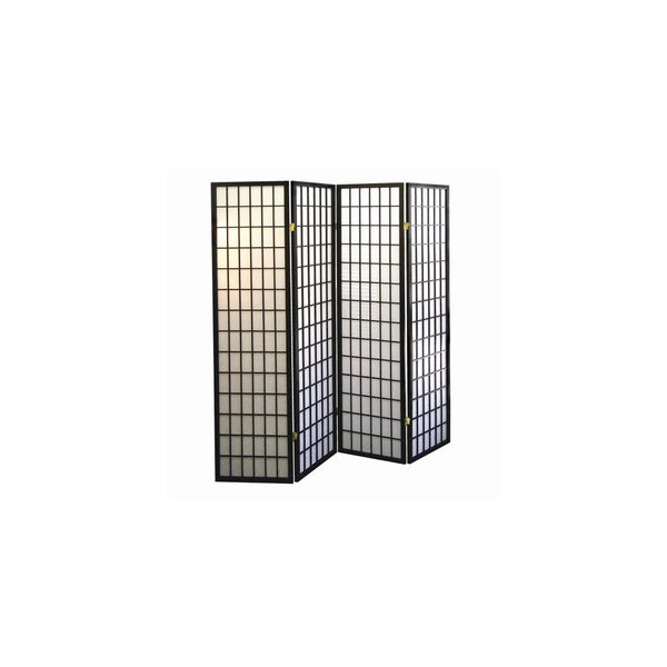 ORE International 4-Panel Shoji Screen Room Divider, Black