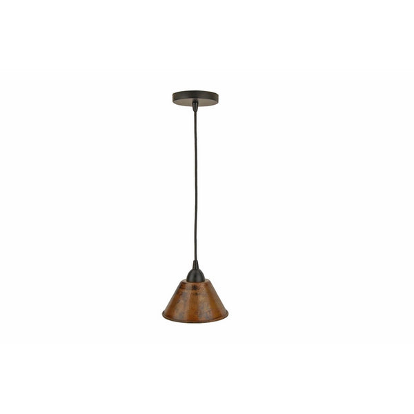 Premier Copper Products L300DB 7-Inch Hand Hammered Copper Cone Pendant Light, Oil Rubbed Bronze