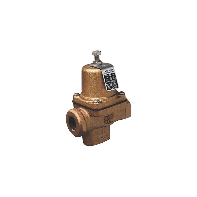 Cash Acme 23000-0045 Pressure Regulator, EB75 FPT X FPT Cartridge Based Design, 10 psi - 70 psi Range, 3/4"