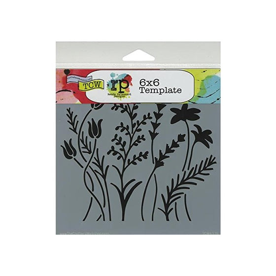 Crafters Workshop TCW6X6-433 Bible Journaling Stencil - Wildflowers (6" X 6")