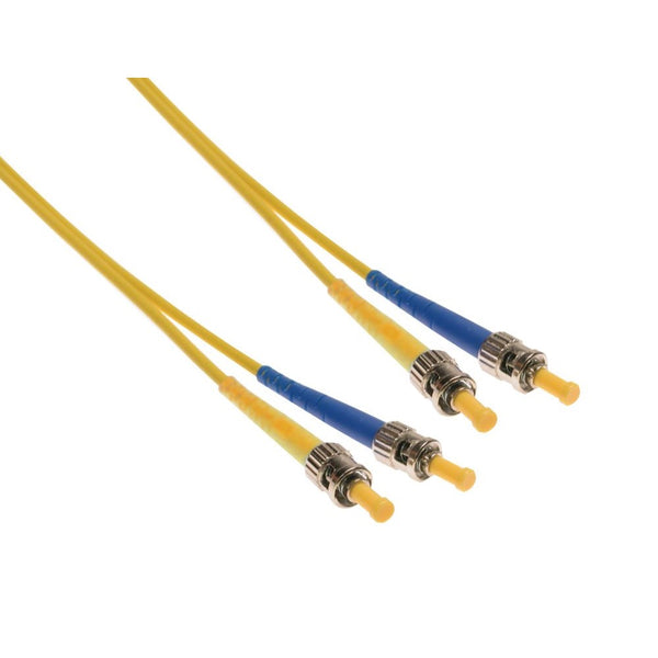 Shaxon FCSTSTS05M-B, ST to ST Duplex Single Mode 8.3/125 Fiber Optic Patch Cord - Yellow PVC Zip Cord, 5 meter