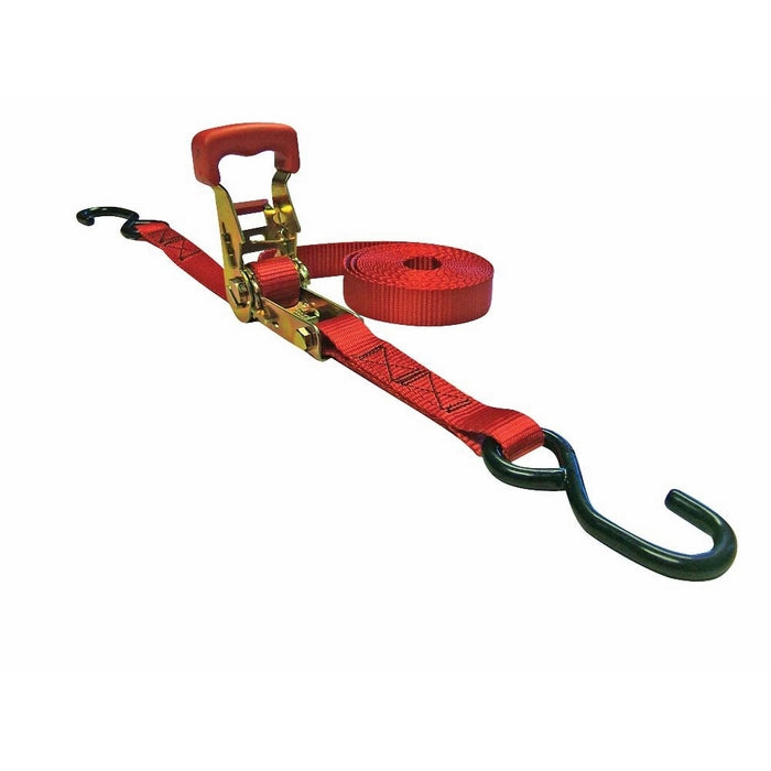 Erickson 05519 Red 1" x 6' Deluxe Rubber Handle Ratcheting Tie-Down Strap, (Pack of 4)