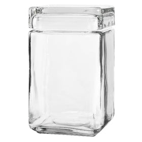 Anchor Hocking Stackable Jar w/Glass Lid, 1.5-Quart