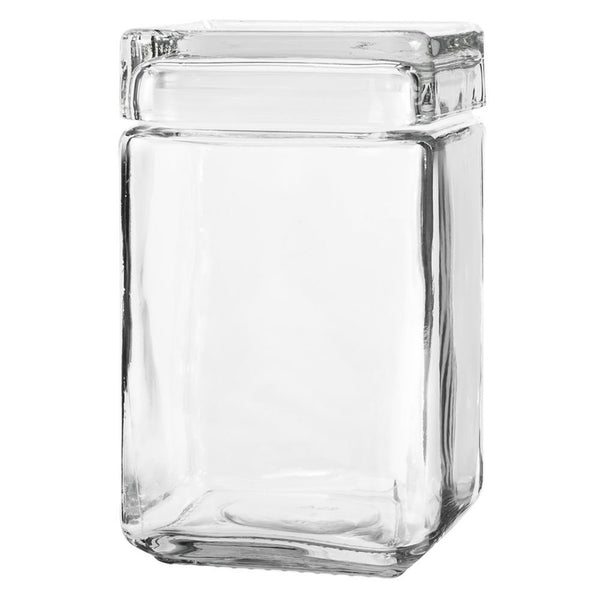 Anchor Hocking Stackable Jar w/Glass Lid, 1.5-Quart