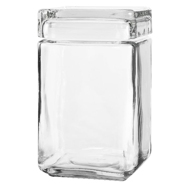 Anchor Hocking Stackable Jar w/Glass Lid, 1.5-Quart