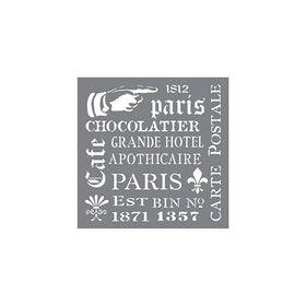 Deco Art Andy Skinner Mixed Media Stencil, 8" by 8", French Elements