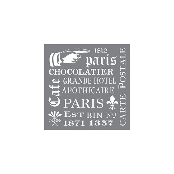 Deco Art Andy Skinner Mixed Media Stencil, 8" by 8", French Elements