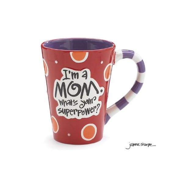 I'm A Mom, What's Your SuperPower 12oz Coffee Mug Great Gift for Mother (1, Red)