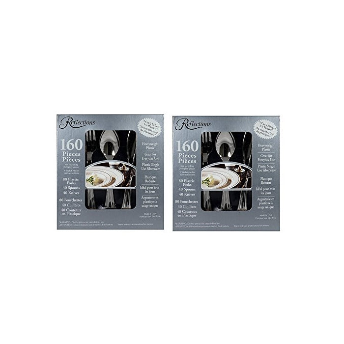 Reflections Heavyweight "Looks Like Silver" Disposable Flatware, 160 Piece (Pack of 2)