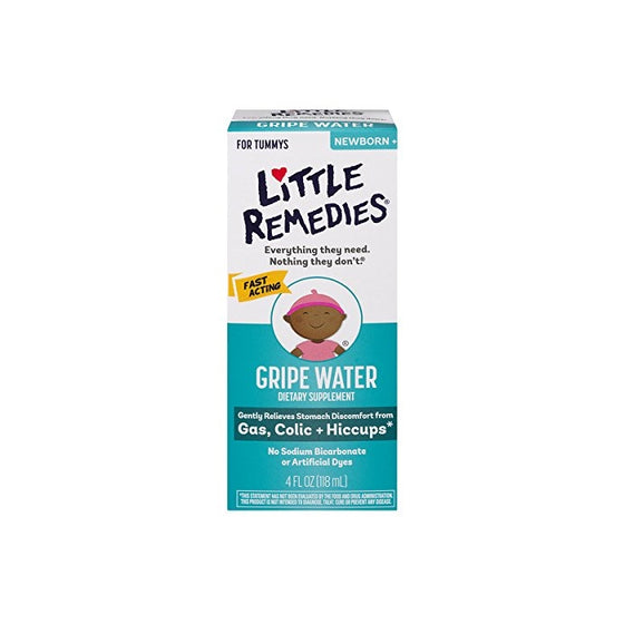 Little Remedies Gripe Water | Herbal Supplement | 4 oz. | Pack of 1 | Gently Relieves Stomach Discomfort from Gas, Colic, and Hiccups | Safe for Newborns