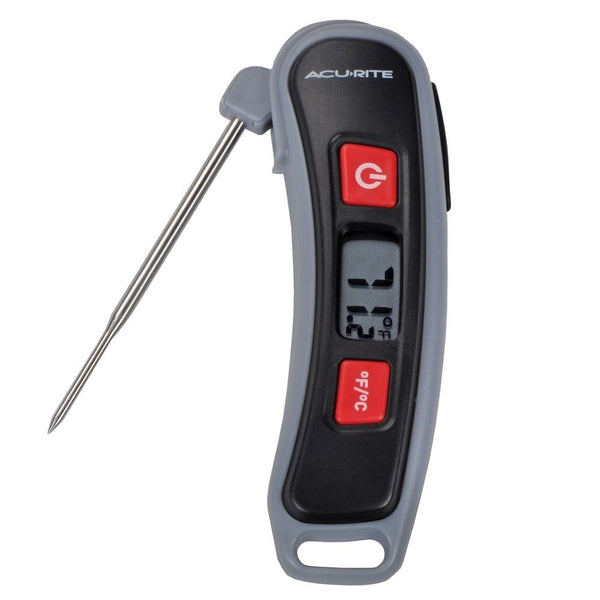 AcuRite 00665E Digital Instant Read Thermometer with Folding Probe, Multicolor