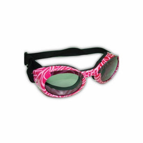 Doggles ILS Sunglass, Large, Pink Zebra Frame/Smoke Lens