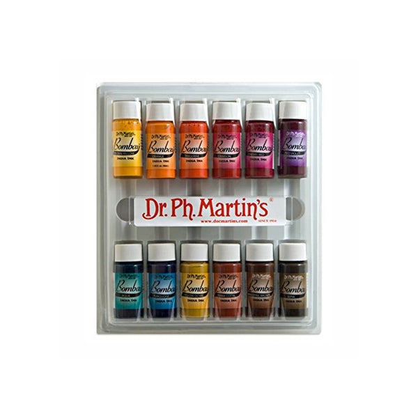 Dr. Ph. Martin's Bombay India Ink Bottles, 0.5 oz, Set of 12 (Set #2)