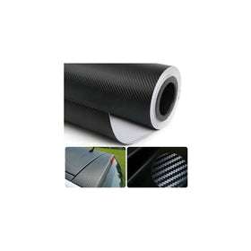 3D Carbon Fiber Film Twill Weave Vinyl Sheet Roll Wrap (60" X 60", Black)