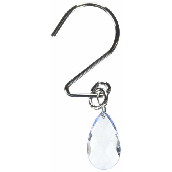 Carnation Home Fashions Prism Tear Drop Shaped Resin Shower Curtain Hooks, Slate, Set of 12