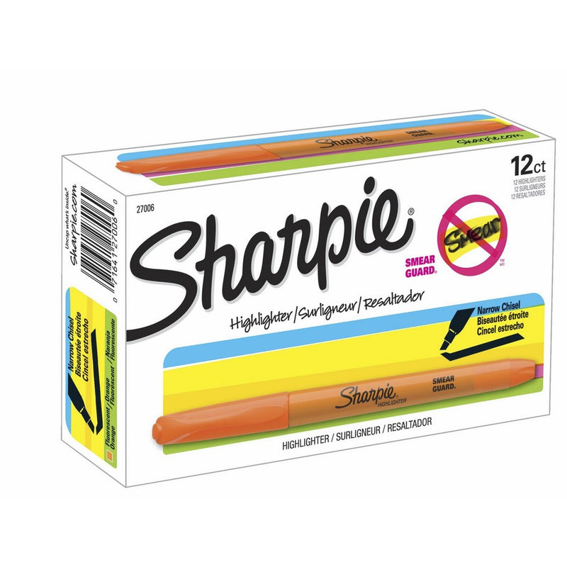 Sharpie 27006 Accent Pocket Style Highlighter, Fluorescent Orange, 12-Pack