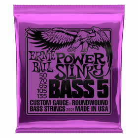 Ernie Ball 5-String Power Slinky Nickel Wound Bass Set.050 - .135
